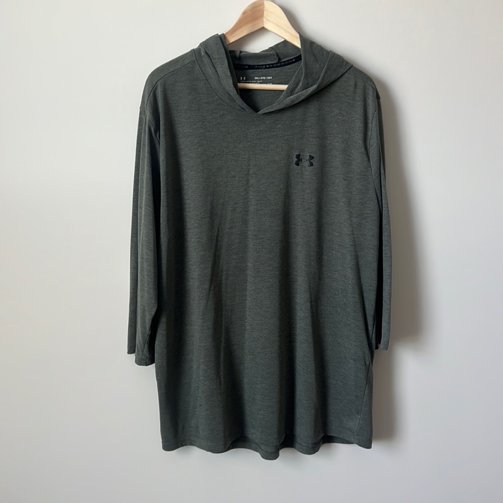 Under Armour cotton blend hooded 3/4 sleeve pull over